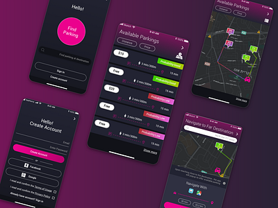 Find available parking - application UI application branding design graphic design ui uiux vector webdesign