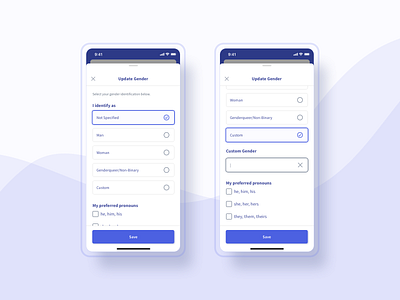 Inclusive Gender Selection android app design design equality gender inclusive design ios mobile design ui ux