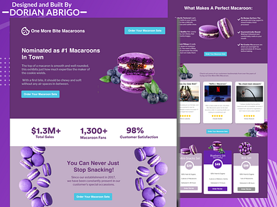 Macaroon Website Landing Page branding clean concept design ecommerce graphic design modern photoshop simple symbol texture type typography ui uiux ux web webdesign website