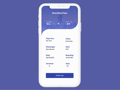 Daily UI #024 - Boarding Pass app boarding dailyui design figma mobile pass ticket trip ui uidesign ux uxdesign