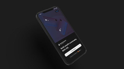 ICE | Welcome screen business finance fintech investing mockup ui ux