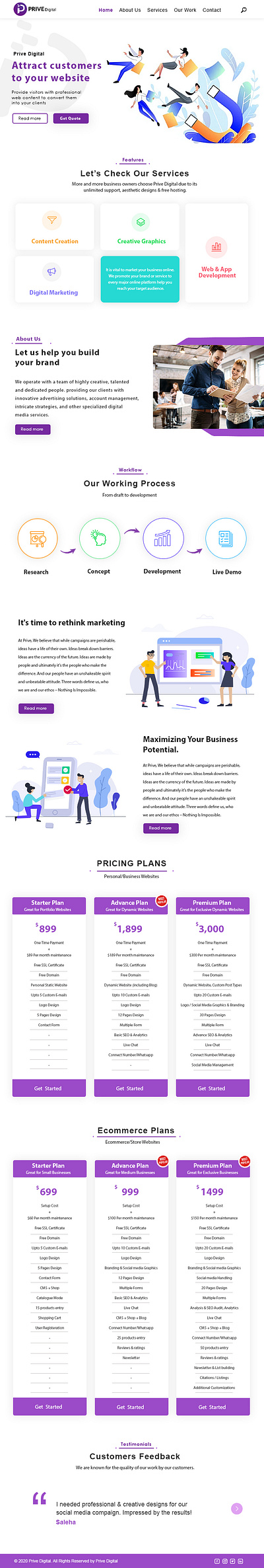 Prive Digital Web Design digital graphic design landing landing page page ui web design