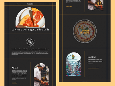 La Bella Vita branding food graphic design italian italy logo pizza product design restaurant restaurant website ui ui ux web web design web ui