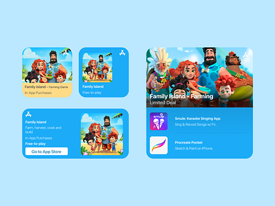 Apple's App store Widgets app store apple branding concept dailydesign dailyuichallenge design family island games illustration ios ux vector widgets