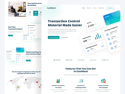 SaaS Landing Page Bank clean design landing page ui ui design web design website