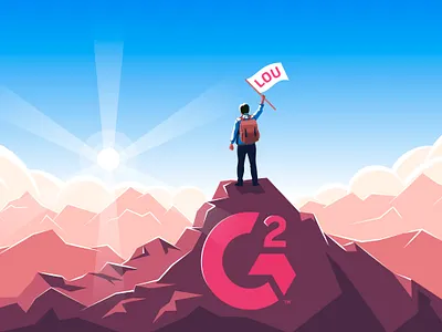 High Perfomer abstract achievement character design drawing hero high perfomer high rank illustration landscape main man mountain realistic top vector winner