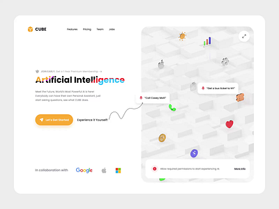 CUBE Landing & Animation 3d 3d illustration ai animation blender blender animation design graphic design icon icons iconsax illustration motion graphics ui