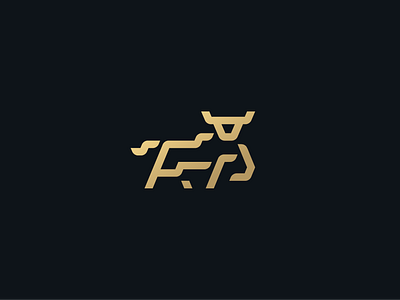 Bull abstract animal branding elegant finance geometry gold icon line art logo luxury mark masculine minimalist muscular ox strength ui visual identity