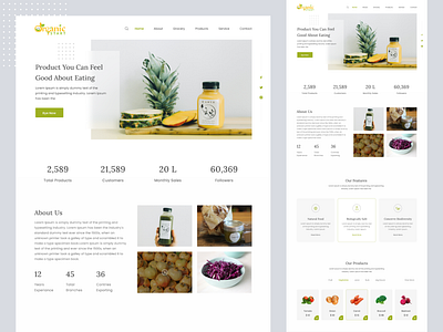 Organic Product Landing Page landing page oranic organic food organic landing page organic product organic product landing page organic product website organic website product design ui ui ux product design ux vegitabes website