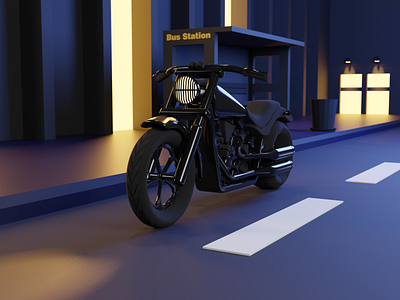 Heavy Classic Motorcycle 3d 3d art 3d design blender blendercycles buildings c4d city cool design graphic design lighting motor motorcycle rad road street ui uidesign