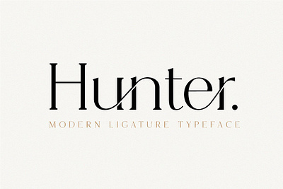 Hunter - Serif Ligature Font branding design icon illustration logo photos typography