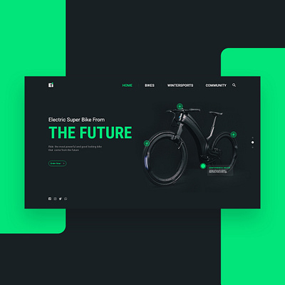 eBike Website Hero Section UI electric bike website electric cycle web design website ui