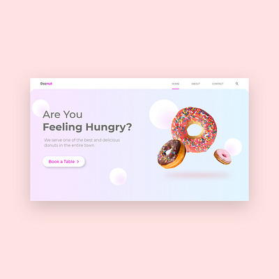 Donut Website Hero Section UI design donut website ui web design website design website ui