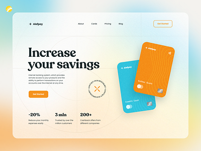 Banking Landing page concept 3d ilustration bank banking branding card concept credit card debit card design finance fintech hero interface landing landing page ui ux web webdesign website