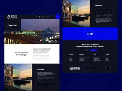 Biennale Venue Page biennale blue branding design events figma footer information ui venue web