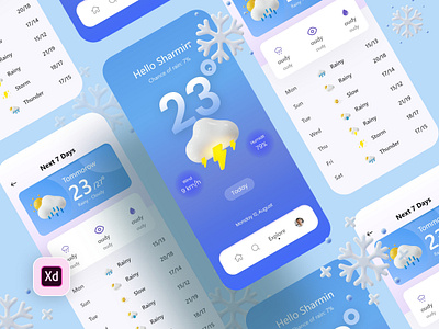 Weather App ⛅ 3d animation app branding design graphic design illustration landing page logo motion graphics ui ux weather app ⛅ web