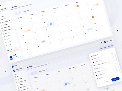 Paynas Dashboard - Calendar 3d animation branding credit card dashboard dribbble best shot finance fintech hr motion graphics payment payroll portal product design salary ui ux design user experience design user interaction user interface design visual design