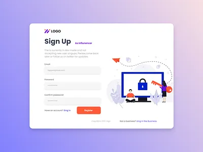 Sing Up uiux design 2021 3d login page login page ui register register uiux sing in sing up ui uiux