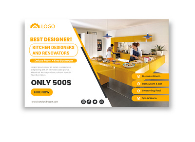 Kitchen Designer and Renovators Banner Design banner best banner design branding business business flyer design flyer free banner design freelancer niloy graphic graphic design illustration logo social media top banner