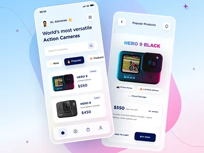 CamPro App UI Design app design app development application design camera camera app camera shop camera ui design experience gopro graphic design prototype ui uidesign uiux user expire user interface ux uxdesign webdesign