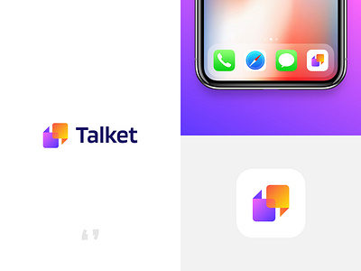 Talket App Icon Design abstract icon abstract logo app icon brand identity branding business logo chat logo colorful logo gradient logo graphic design icon design logo logo design mark messenger logo modern logo startup symbol talking logo