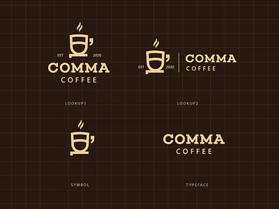 Comma coffee logo branding coffee coffee logo comma comma logo creative design line art line art logo logo logo design logo designer logo structure ui تصميم لوقو شعار شعار قهوه شعارات قهوه لوقو