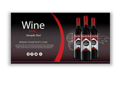 Wine Banner Design banner best banner branding business business flyer design facebook flyer freelancer niloy graphic design illustration linkdin social media top banner wine