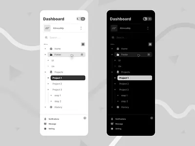 navigation bar dark dark night dashboard graphic design light manager menu bar minimal nav navigation bar project ui uiux web