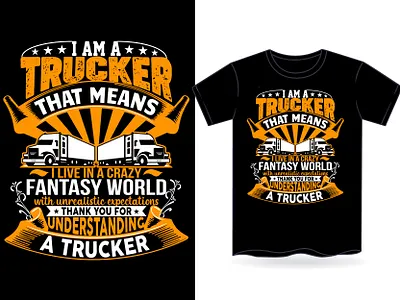 TRUCKER T SHIRT DESIGN branding design designer mahabub designer t shirt download graphic design illustration shirt design t shirt t shirt design tee shirt design tee shirt designer truck driver t shirt