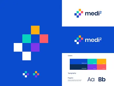 Logo Design for medisquare abstract logo app logo branding colorful creative logo design flat icon design identity design logo logo design logo mark logotype medical logo modern logo plus logo popular simple vector