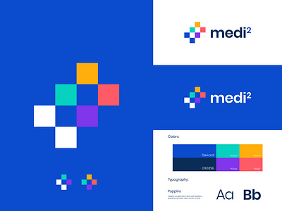 Logo Design for medisquare abstract logo app logo branding colorful creative logo design flat icon design identity design logo logo design logo mark logotype medical logo modern logo plus logo popular simple vector
