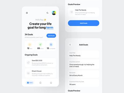 Life Goal application concept design design experience design goal gola planer interface life goal minimal minimalism mobile mobile app mobile app design popular design productivity app progress ui ui design user experience