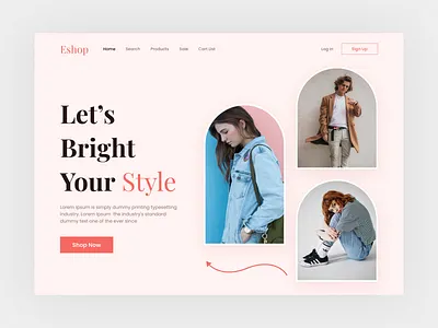 E-commerce Landing Page Design clean cloth store ecommerce ecommerce website eshop home page homepage interface landign page landing page design minimal mobile app ui design uiux web web design web ui webdesign website website design