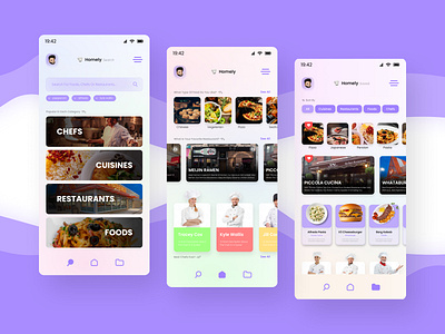 Find chefs and restaurants food mobile design restaurant ui design ux design