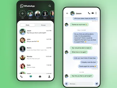 WhatsApp Redesign Concept app concept design redesign ui uidesign uiux ux uxdesign whatsapp