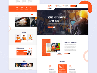 INDUREX | Industry Service Landing Page builder construction creative freelancer homepage industrial industrial business industrial company industrial corporate industrial factory industry landing page machinery manufacturing minimalism ui ux user interface web agency web design website design