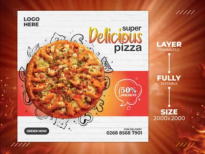Pizza Social Media Banner I Social Media Add artwork banner ad banner design design facebook ads facebook banner facebook cover facebook post food food banner foodie instagram post instagram story restaurant branding social media