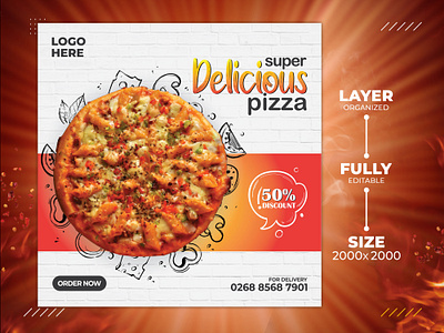Pizza Social Media Banner I Social Media Add artwork banner ad banner design design facebook ads facebook banner facebook cover facebook post food food banner foodie instagram post instagram story restaurant branding social media