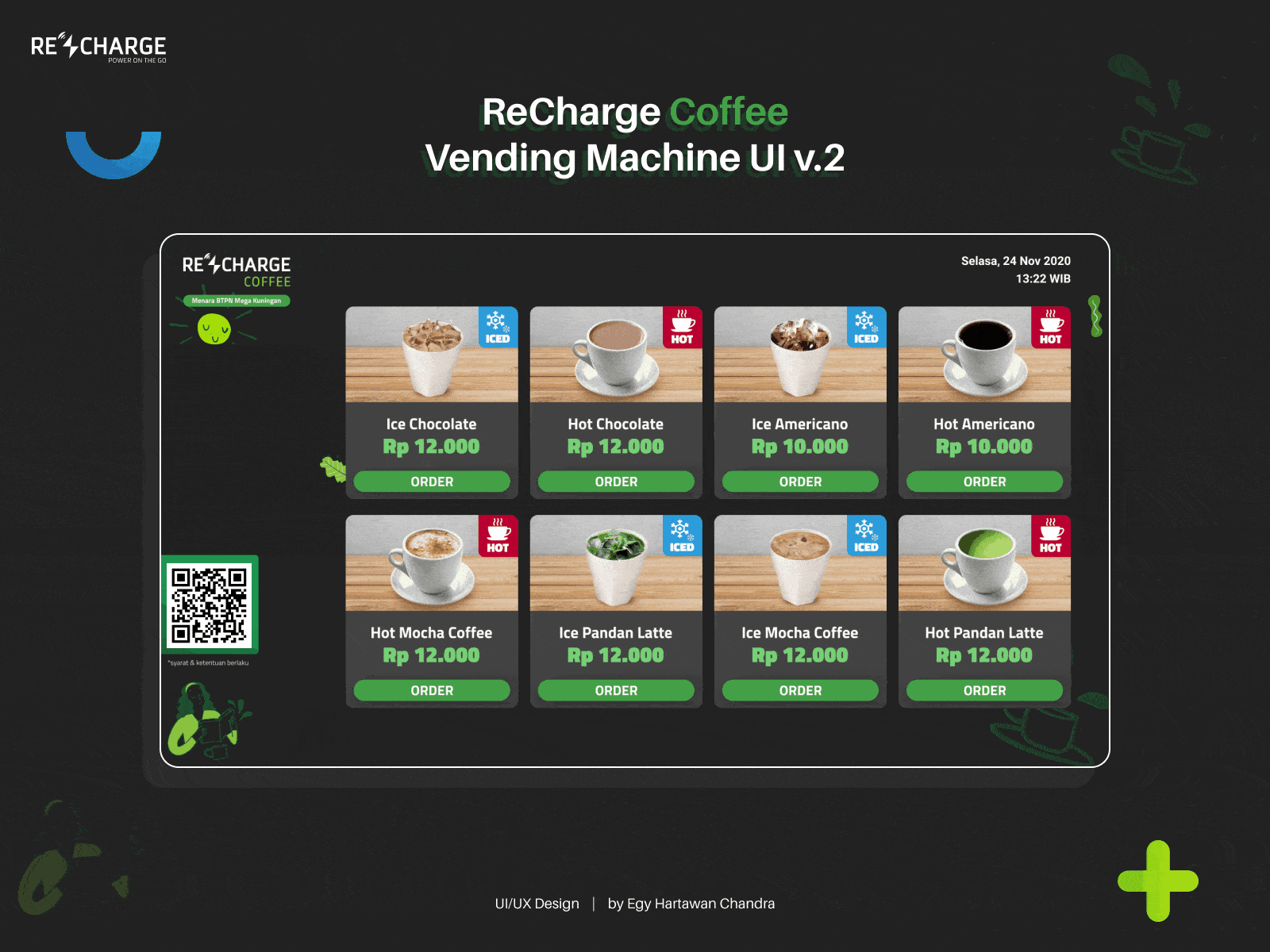 Coffee Vending Machine UI v.2 - Design Concept clean coffee coffee bean coffee machine coffee shop design drinks espresso figma homepage landing page recharge ui ui ux ux vending machine vending machine design website design