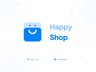 Happy shop Logo bag brand book branding buy ci book design ecommerce ecommerce logo flat icon illustration logo logo design minimal shop app shop logo shopping logo vector visual identity