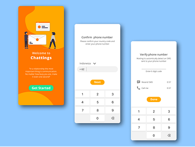 Chat apps chat chat app create account dating design get started login message mobile app mobile design register ui whatsapp