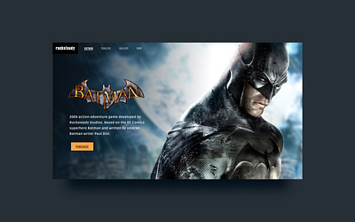 Batman Landing Page ui ux video games videogames web