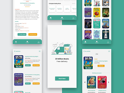 Books Delivery app design icon illustration typography ui