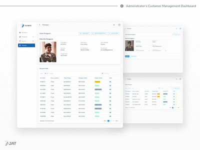 JAT Management Dashboard app design ui ux web