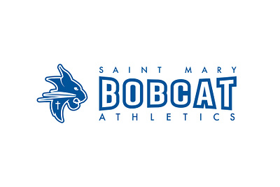 Saint Mary Bobcat Athletics adobe illustrator animal athletic blue bobcat branding cat derby design education illustration kansas logo middle school school sport wichita