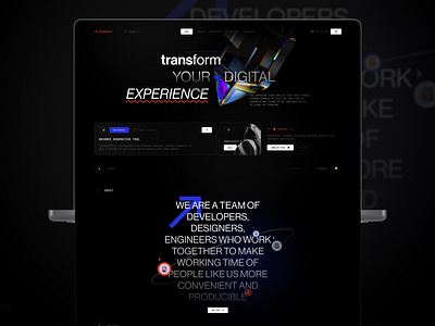 Futuristic Digital Agency Website agency ai technology creative layout digital agency digital transformation interactive design landing page modern interface platform product showcase software platform tech startup typography ui design user friendly ux design ux ui web design website website design