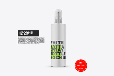 White Matte Spray Bottle Mockup design food illustration mock up mockup package packaging psd template ui