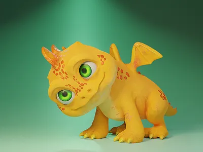 Little Dragon 3D animated 3d 3d animation 3d printed animation blender cartoon character design children cute animals graphic design kids littledragon motion graphics painting render stylizedcharacter