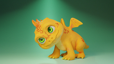 Little Dragon 3D animated 3d 3d animation 3d printed animation blender cartoon character design children cute animals graphic design kids littledragon motion graphics painting render stylizedcharacter