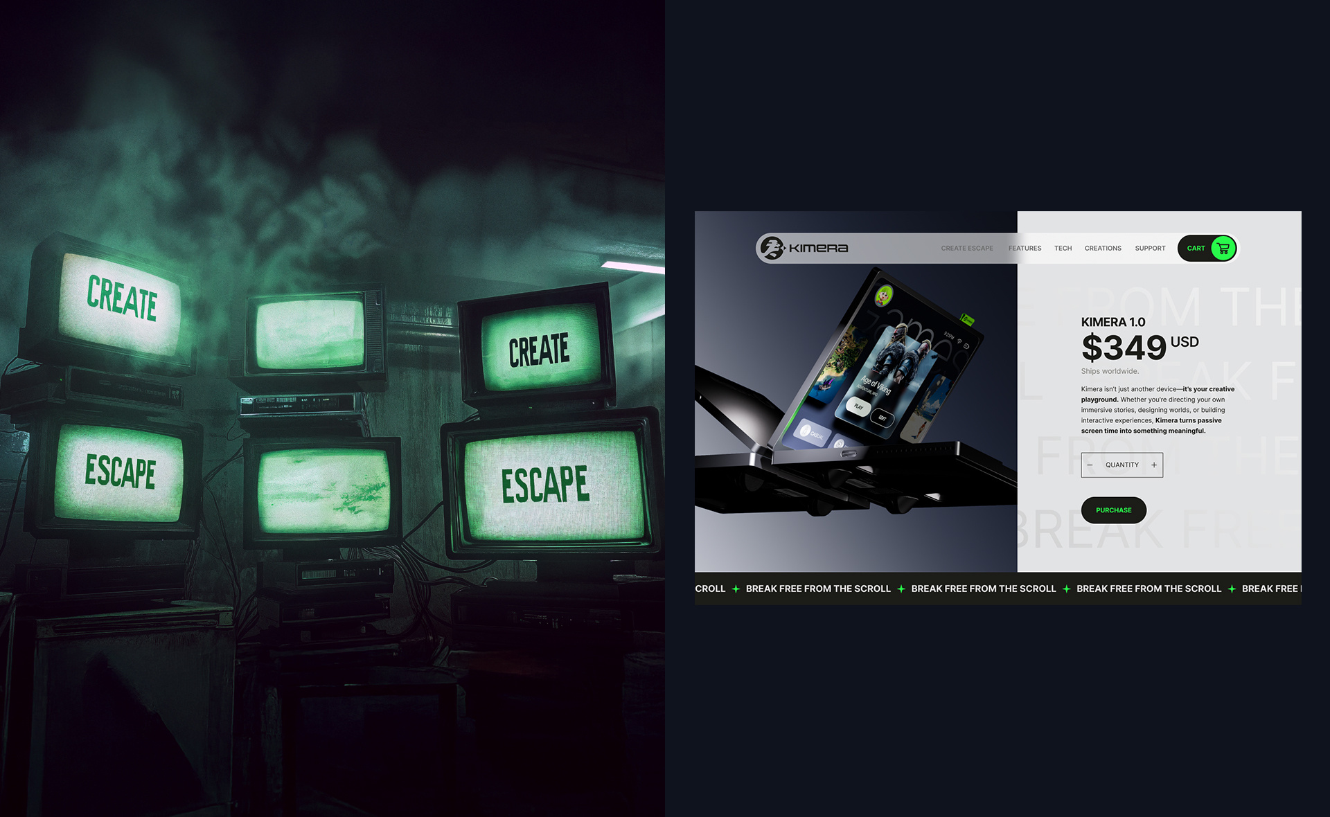 Kimera Pricing Page 3d product design render ui web design